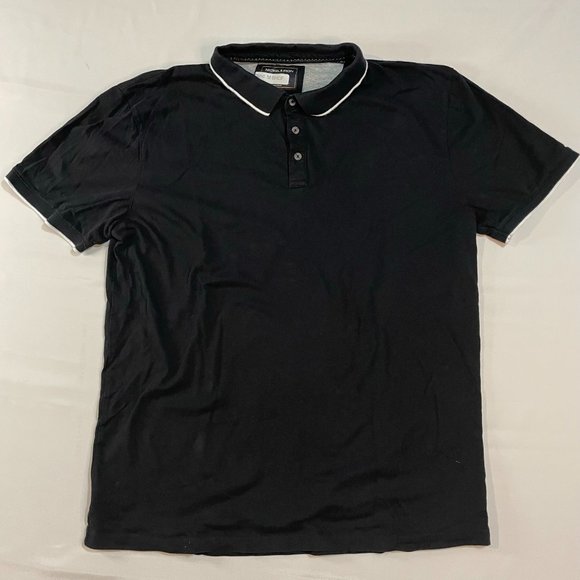 Nickel & Iron Men's Knit Golf Polo Shirt XL Short Sleeve Black - Picture 1 of 9